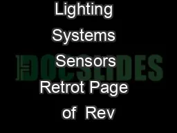 Lighting  Systems  Sensors Retrot Page  of  Rev