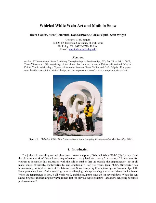 Whirled White Web: Art and Math in Snow  Brent Collins, Steve Reinmuth