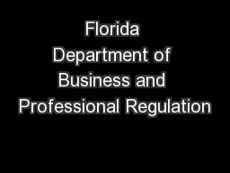 Florida Department of Business and Professional Regulation