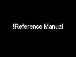 !Reference Manual