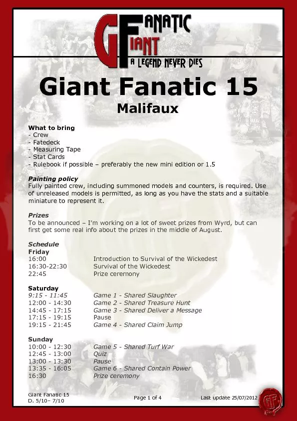 GiantFanatic15- Rulebook if possible – preferably the new mini ed