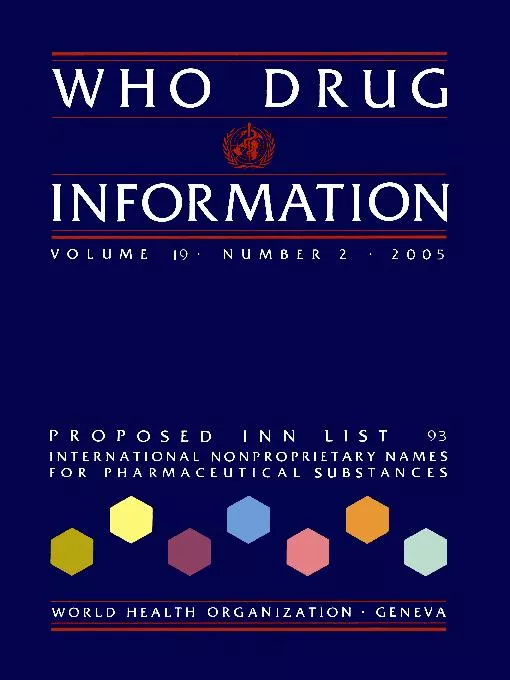 WHO Drug Information Vol 19, No. 2, 2005