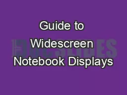 Guide to Widescreen Notebook Displays