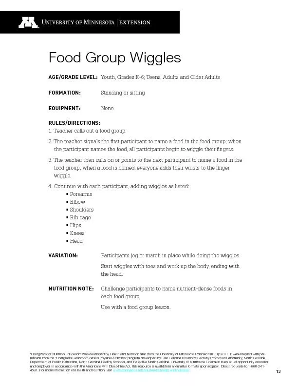 Food Group Wiggles
