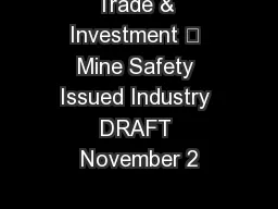 Trade & Investment – Mine Safety Issued Industry DRAFT November 2