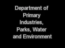 Department of Primary Industries, Parks, Water and Environment
