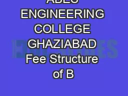 ABES ENGINEERING COLLEGE GHAZIABAD Fee Structure of B