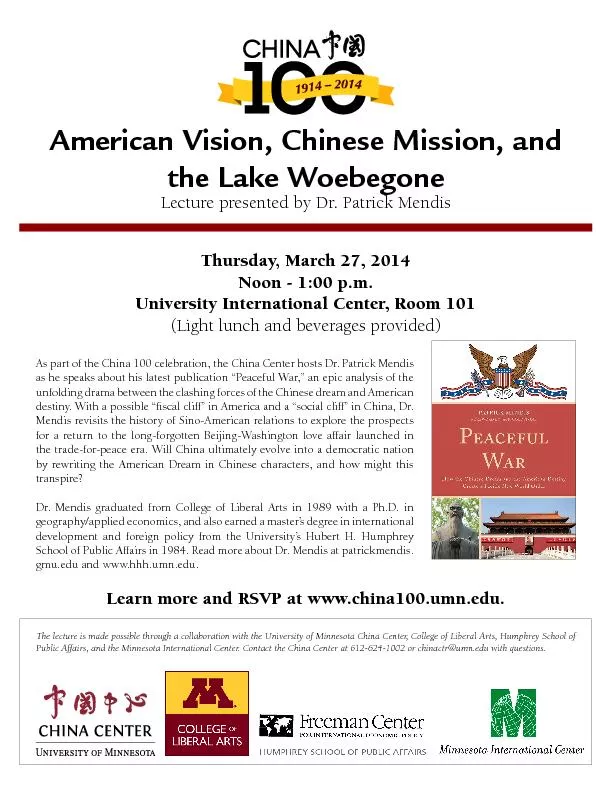 American Vision, Chinese Mission, and