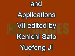 Network Architectures Management and Applications VII edited by Kenichi Sato Yuefeng Ji