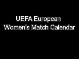 UEFA European Women's Match Calendar