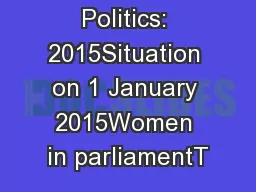 Women in Politics: 2015Situation on 1 January 2015Women in parliamentT