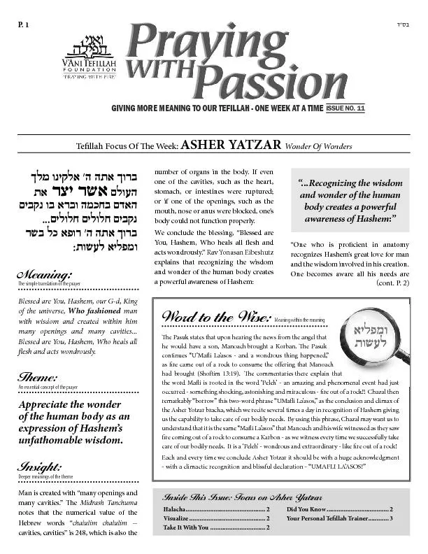 Tellah Focus Of e Week:ASHER YATZARWonder Of Wonders
