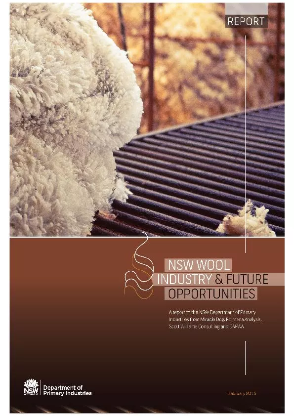 Published by the NSW Department of Primary IndustriesNSW Wool Industry