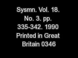 Sysmn. Vol. 18. No. 3. pp. 335-342. 1990 Printed in Great Britain 0346