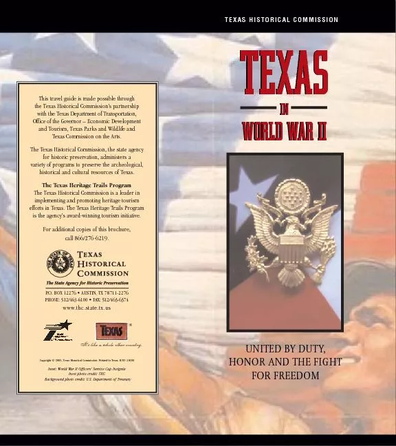 TEXAS IN WORLD WAR IIne of the most significant events of the 20th cen