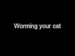 Worming your cat