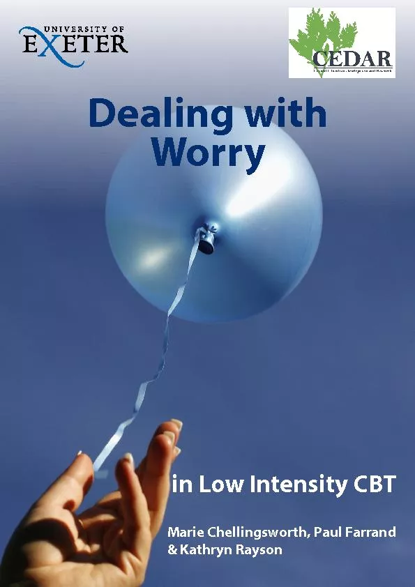 Worryin Low Intensity CBTMarie Chellingsworth, Paul Farrand& Kathryn R