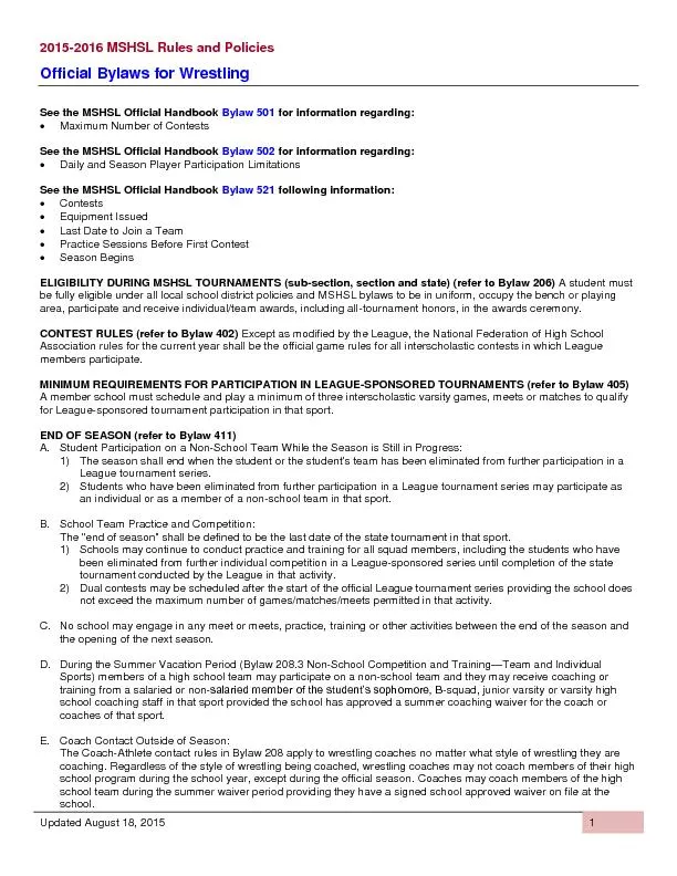 MSHSL Rules and Policies
