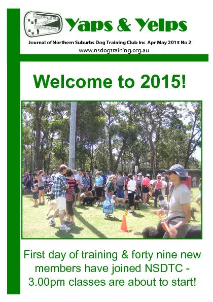 Journal of Northern Suburbs Dog Training Club Inc  Apr May 2015 No 2