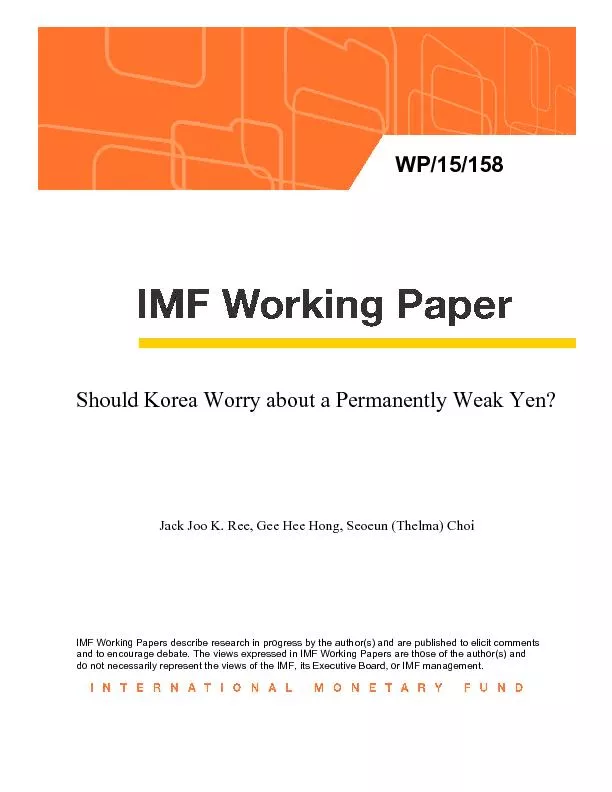 IMF Working Papers describe research in progress by the author(s) and