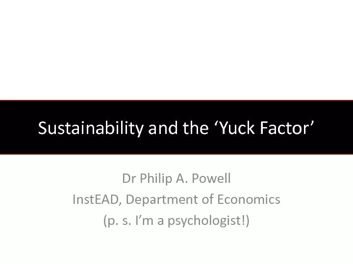 Sustainability and the ‘Yuck Factor’