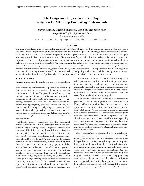 Appears in Proceedings of the 5th Operating Systems Design and Impleme