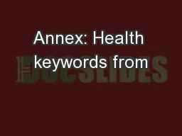Annex: Health keywords from