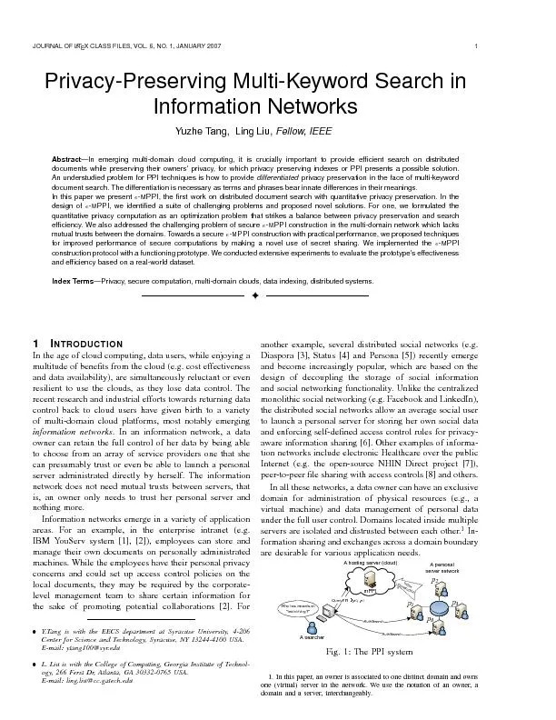 JOURNALOFLATEXCLASSFILES,VOL.6,NO.1,JANUARY20071Privacy-PreservingMult