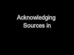 Acknowledging Sources in