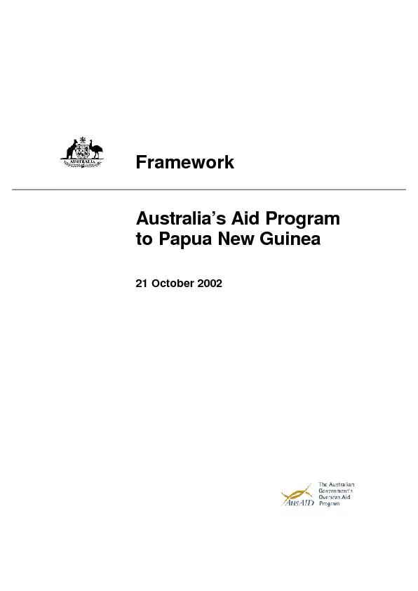 Framework  Australia’s Aid Program to Papua New Guinea  21 Octo