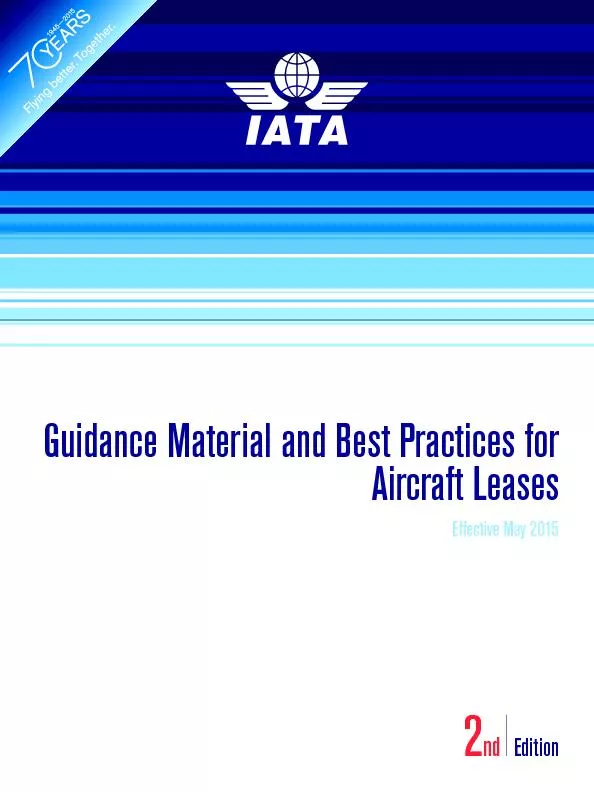 Guidance Material and Best Practices for Aircraft LeasesEffective May