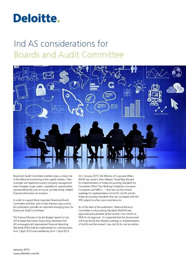 Ind AS considerations for Boards and Audit CommitteeJanuary 2015www.de