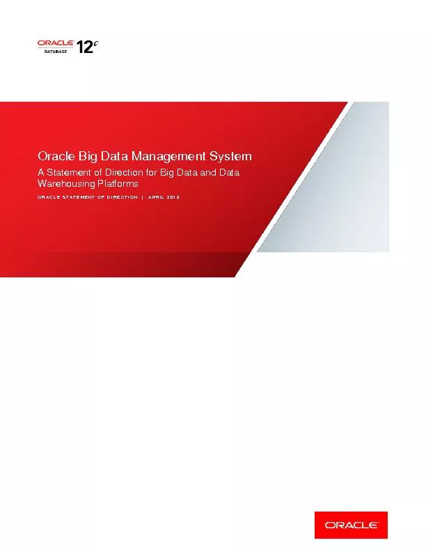 Oracle Big Data Management System