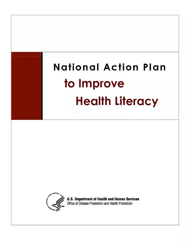 National Action Planto ImproveHealth Literacy