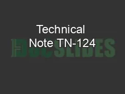 Technical Note TN-124