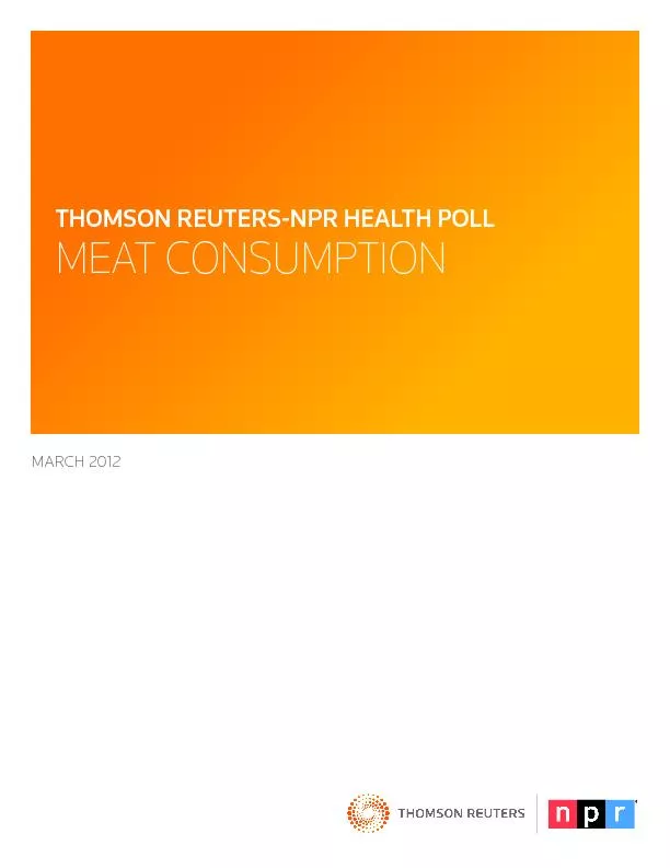 THOMSON REUTERS-NPR HEALTH POLLMEAT CONSUMPTION
