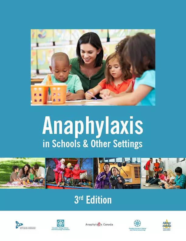 3rd EditionAnaphylaxis in Schools & Other Settings