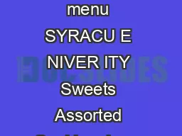 Self Catering menu SYRACU E NIVER ITY Sweets Assorted Cookies dozen