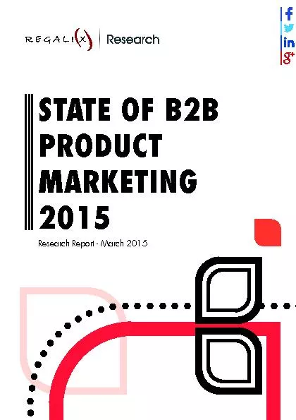 STATE OF B2B PRODUCT MARKETING 2015 / 25 OF COMPANIES WE SPOKE TO ALLO