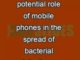 Brief Original A rticle The potential role of mobile phones in the spread of bacterial