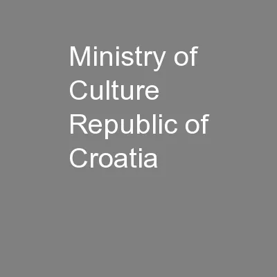 Ministry of Culture Republic of Croatia