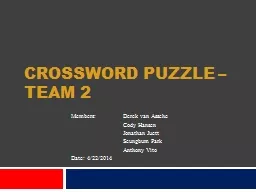 Crossword Puzzle – Team 2