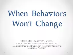 When Behaviors Won’t Change