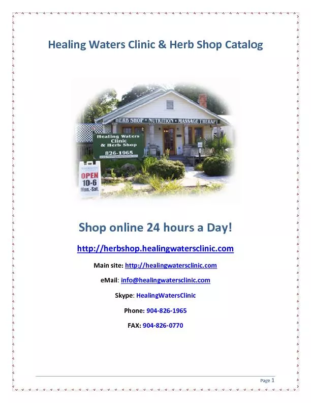 Healing Waters Clinic & Herb ShopCatalogShop online 24 hoursa Dayhttp: