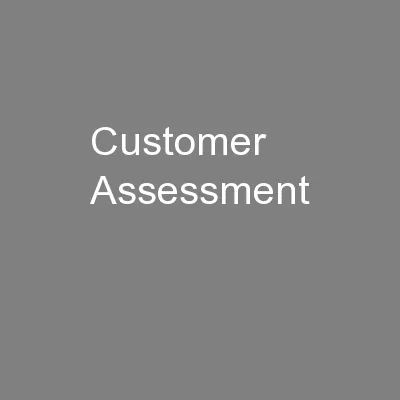 Customer Assessment