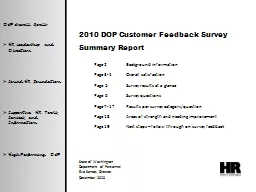 2010 DOP Customer Feedback Survey
