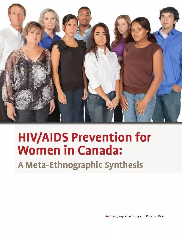 HIV/AIDS Prevention for Women in Canada:A Meta-Ethnographic Synthesis