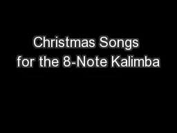 Christmas Songs for the 8-Note Kalimba