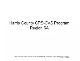 Harris County CPS-CVS Program