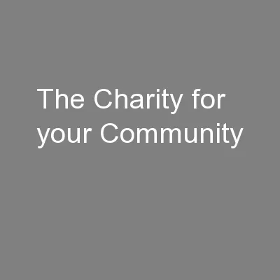 The Charity for your Community